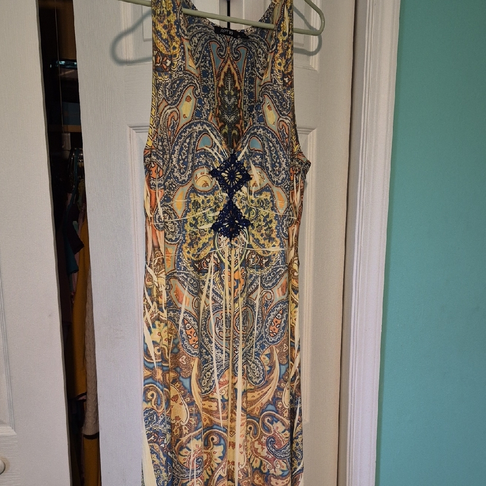 Apt. 9 Vintage Multicolor Paisley Maxi High-Low Dress